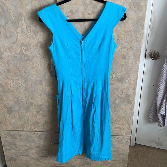 Vintage blue rose embroidered with beading “Dolly” inspired - Picture 2 of 5